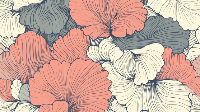 51.Modern seamless vector design featuring soft coordinated hues, repeating illustrations, crisp linework, elegant pattern rhythm, high-resolution eps format.