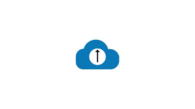 data transfer upload to cloud animation 4k.