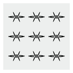 Fototapeta premium Barbed Wire Pattern Vector Illustration