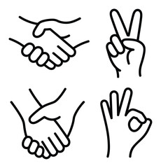 Obraz premium Hand Gestures Vector Illustration