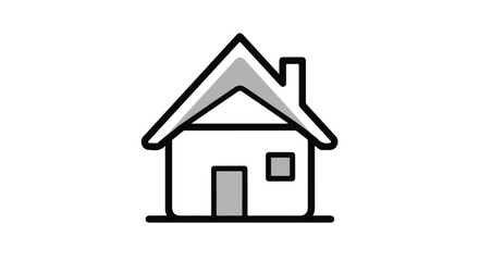 Fototapeta premium Minimalist house icon vector line art isolated on white background