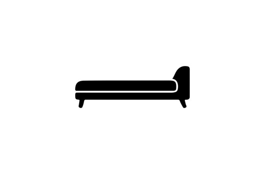 Sofa Side View Silhouette &ndash; Minimal Furniture Flat Vector
