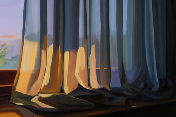 Naklejka premium Sunlight Streaming Through Curtains