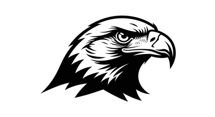 Obraz premium Modern business logo features a minimal flame logo and fire symbol with a black silhouette vector eagle head.