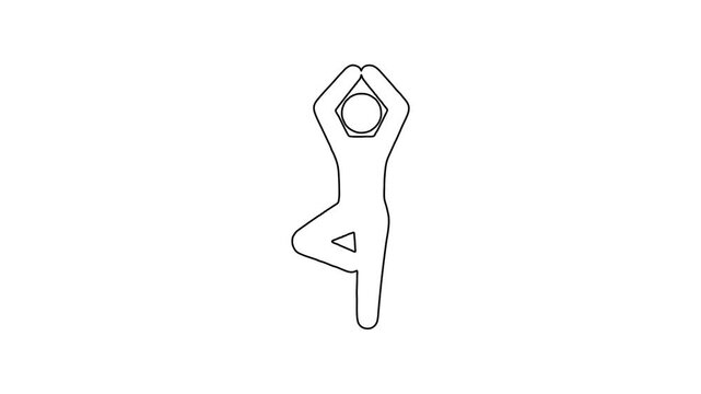 Whiteboard Animation of Person Doing Tree Pose Yoga