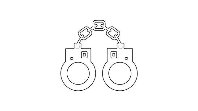 Whiteboard Animation of Open Metal Handcuffs Symbol