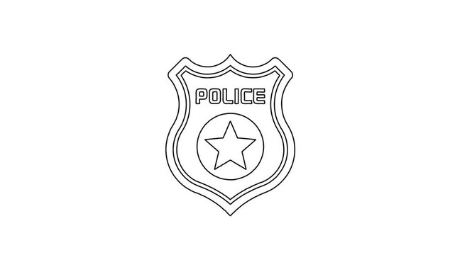 Whiteboard Animation of Police Badge Shield with Star