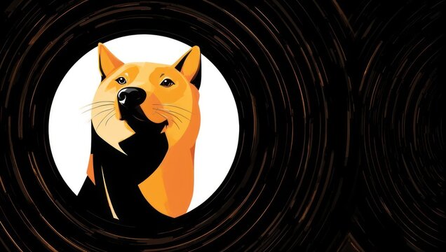 Dogecoin Shiba Inu Cryptocurrency Digital Art Illustration Black Hole.
