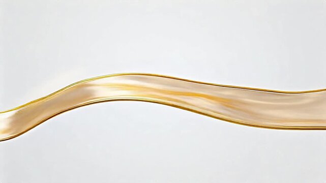 Flowing liquid stream on white background