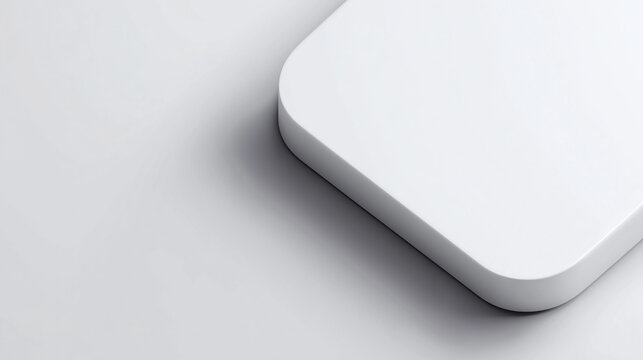Minimalist white object with soft rounded edges