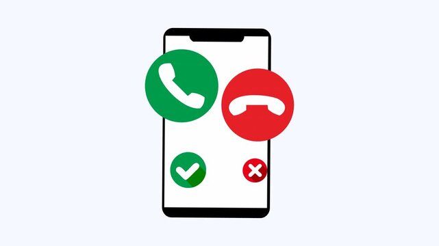 Smartphone displays showing call accept and decline options, suitable for communication related concepts in blogs, articles, or social media posts.
