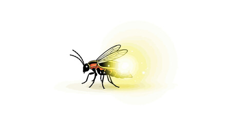 Firefly insect with light wings flying. © aviin