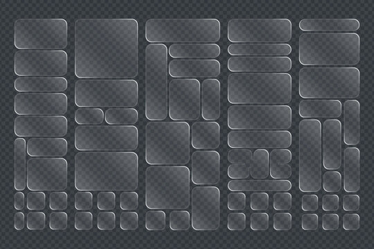 Glassmorphism Bento Grid UI Kit with Frosted Glass Rectangles and Squares for Web Design