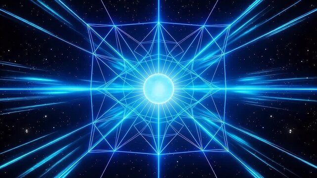 Abstract geometric star pattern in space