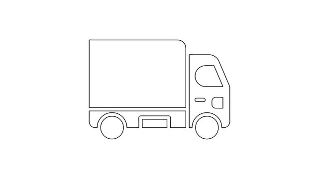 Whiteboard Animation of Cargo Delivery Box Truck