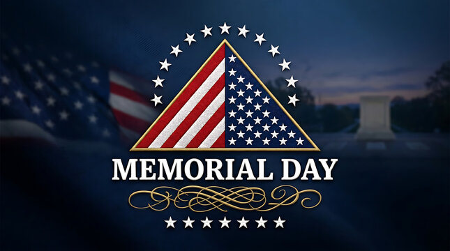 Memorial day tribute with patriotic american symbols