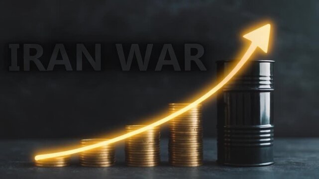 A symbolic video about the rise in oil prices due to the war in Iran