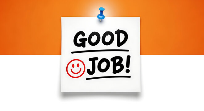 Motivational note with smiley face on sticky paper