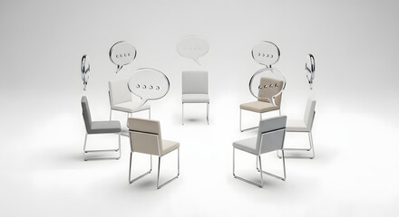 Fototapeta premium Group Discussion Chairs in Round Setup