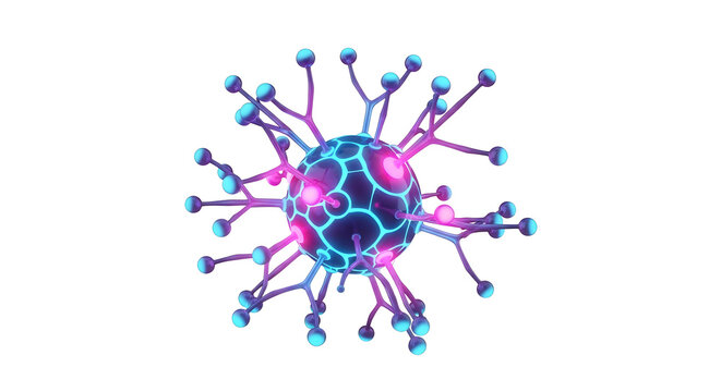 Molecular Virus Glow Within Sphere