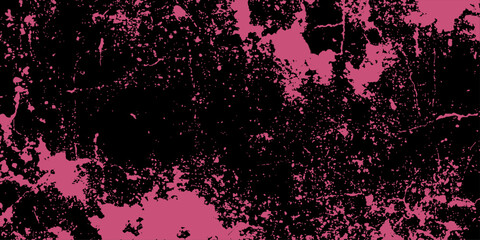 Abstract striking and artistic close-up of a weathered, textured surface, the black canvas adorned with bold, abstract patches of vibrant pink, showcasing a unique contrast of colors and textures. © DreamLoom