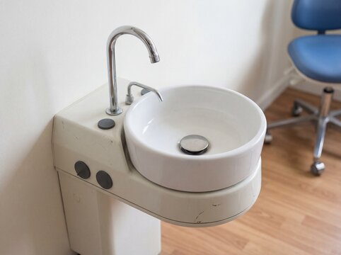 Dental clinic spittoon and water tap