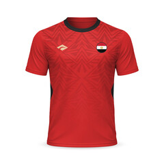 3d realistic home soccer jersey Egypt national team, shirt template