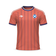 3d realistic away soccer jersey Scotland national team, shirt template