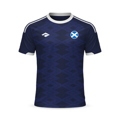 3d realistic home soccer jersey Scotland national team, shirt template