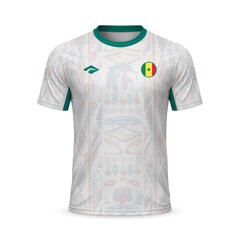 3d realistic home soccer jersey Senegal national team, shirt template