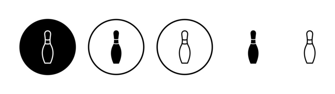 Bowling icon vector. bowling ball and pin sign and symbol.
