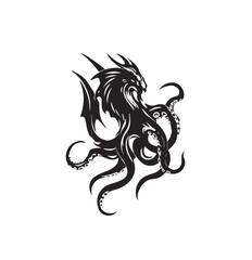 Obraz premium tribal dragon logo vector