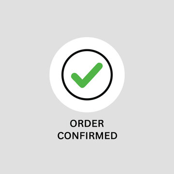 Green checkmark in circle above "ORDER CONFIRMED" text