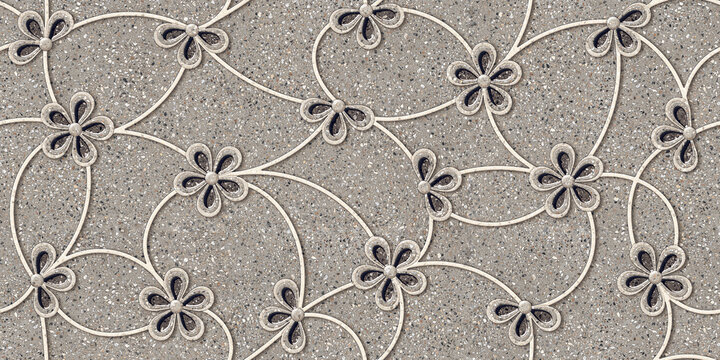 seamless pattern with floral elements wall tiles decoration.