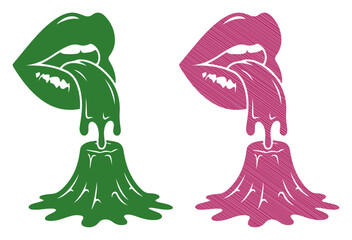 Vibrant lips with dripping liquid symbolizing expression and creativity © tanbirmiah