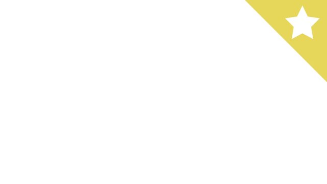 Minimalist White Background with Golden Corner and Star Design.