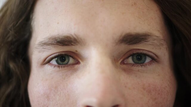 Face, eyes and man with optometry at clinic, vision assessment and contact lenses for visual correction. Eye care, portrait and person with glaucoma check for optical wellness, eyesight test or blink