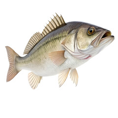 Fototapeta premium Largemouth bass fish asset with a as PNG cutout