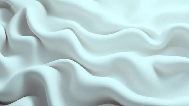 Soft White Fabric Waves Flowing Gently with Subtle Ripples and Shadows