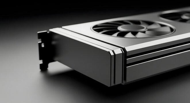 Detailed rendering of a modern graphics processing unit.