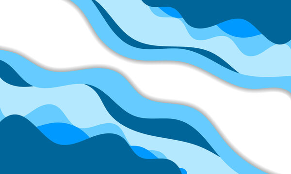 blue stripes lines wave curves shape with papercut style abstract background