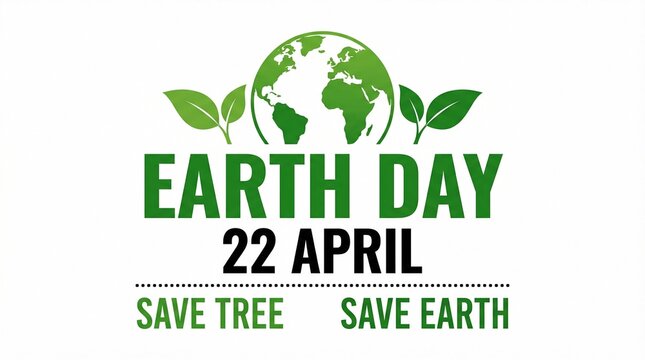 Earth day april 22nd save tree save earth ecology concept green globe leaves