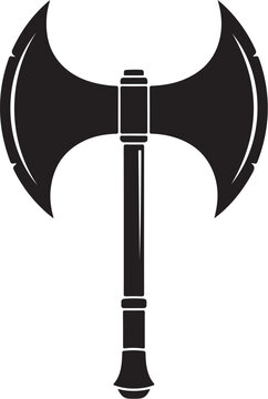 Vector black double headed battle axe icon