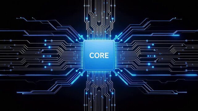 Blue circuit board with central core