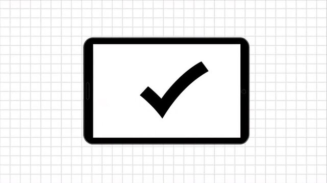 Tablet QR code access scan on white grid for facility