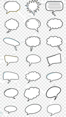 Fototapeta premium Speech Bubbles Isolated on Transparent Background