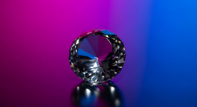 Silver Eagle Coin on Reflective Surface with Purple Blue Background