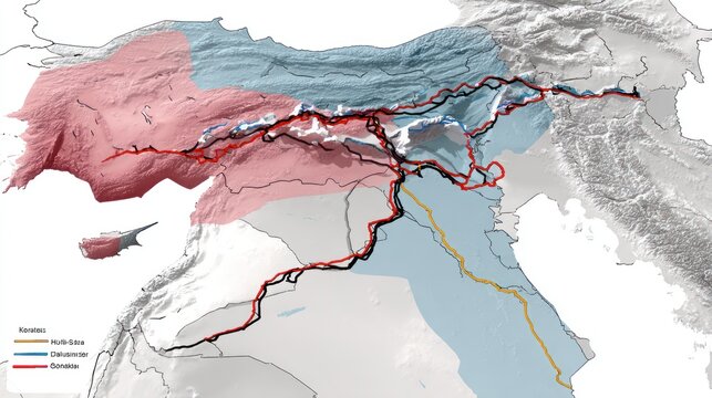 Map Illustrating the Tigris and Euphrates River Basins and Surrounding Regions.