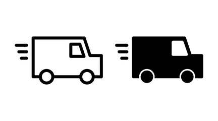 Fototapeta premium Delivery truck icon set vector. Delivery truck sign and symbol. Shipping fast delivery icon