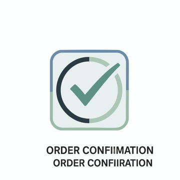 Abstract icon with a checkmark and progress circle, indicating order confirmation